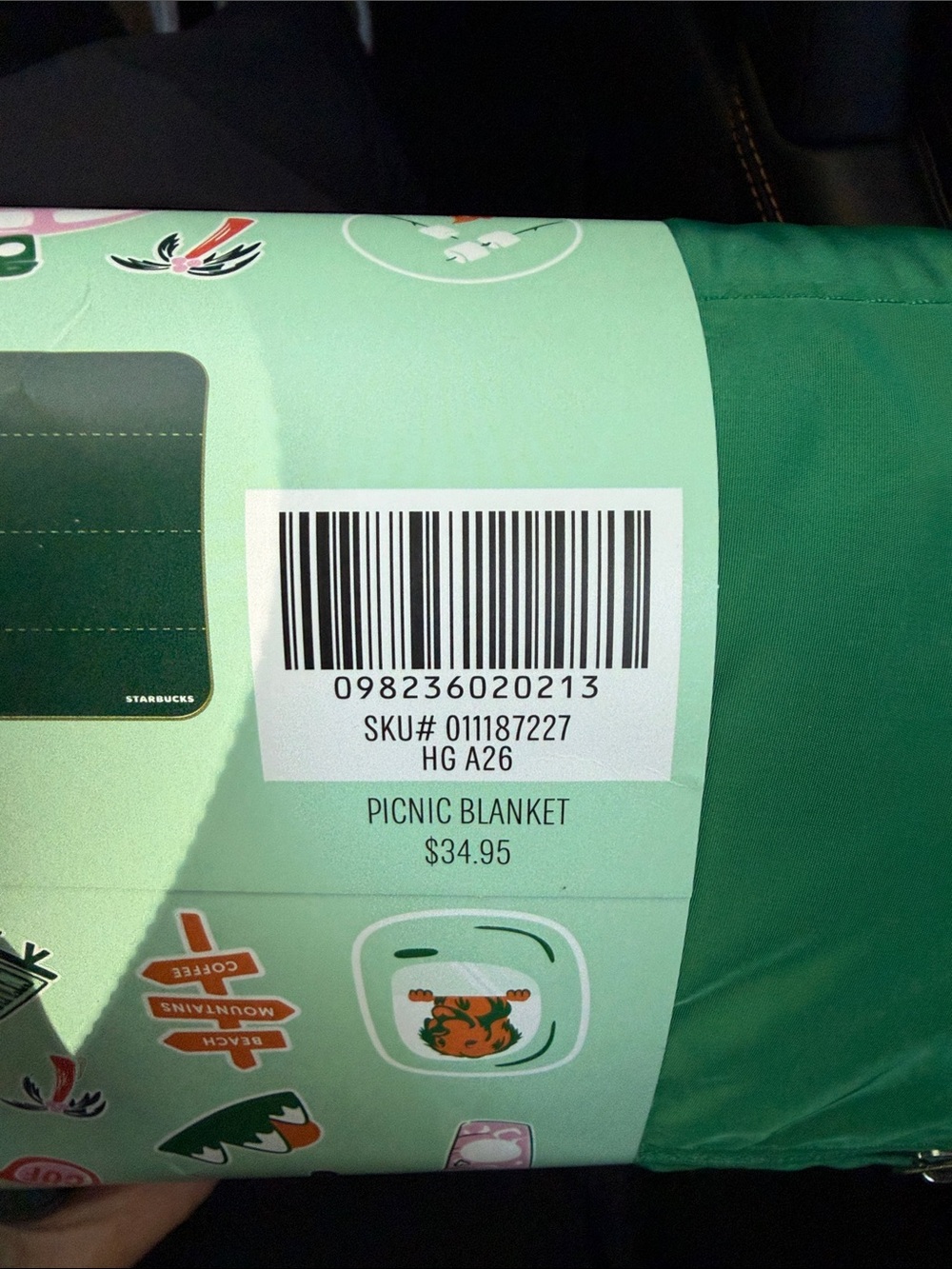 NWT Starbucks limited edition Roadtrip picnic blanket 55x70 - Picture 3 of 4